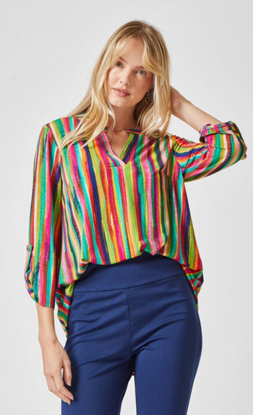 Dear Scarlet Striped Colors Gabby Top