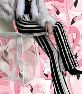 Black and White Flare Leg Pants