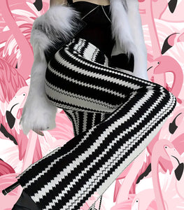 Black and White Flare Leg Pants