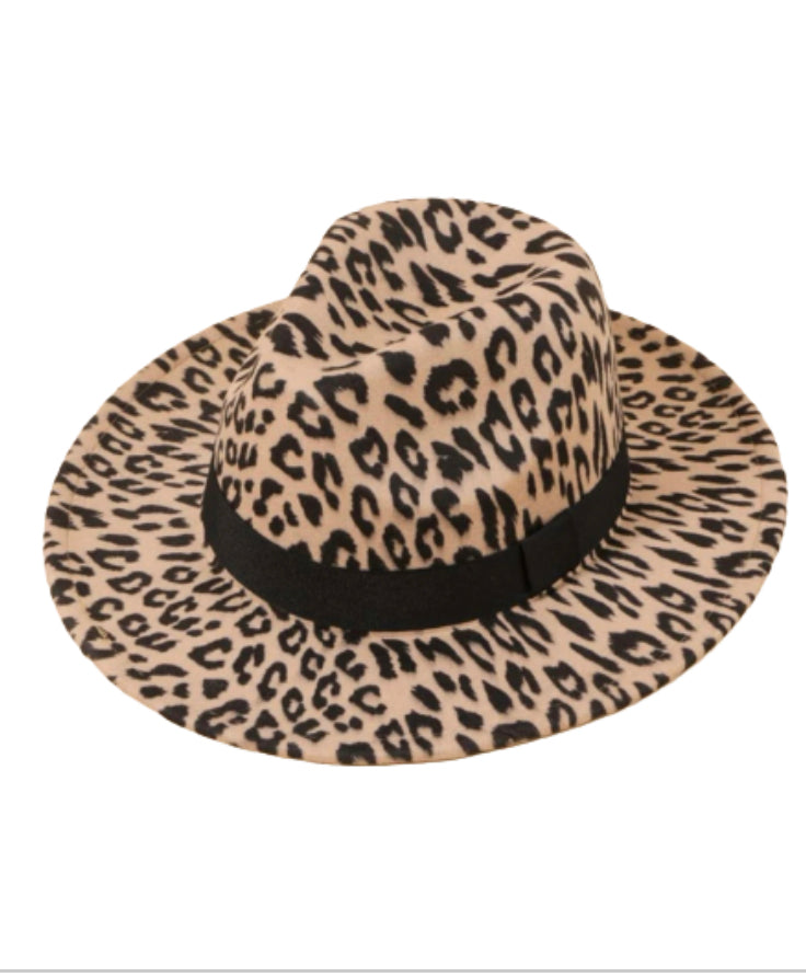 Leopard Print Fedora Hat