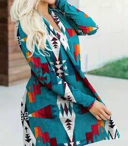 Turquoise Open Front Cardigan