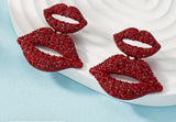 Lip rhinestone earrings