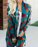 Turquoise Open Front Cardigan