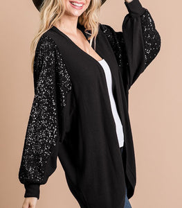 Sequin Sleeve Cardigan