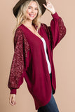 Sequin Sleeve Cardigan