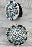 Leopard Turquoise Concho Leather Phone Grip