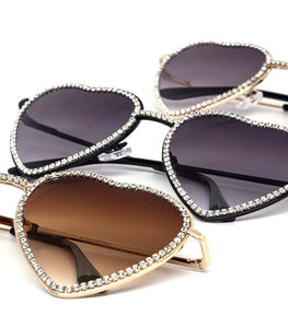 Rhinestone Heart Sunglasses