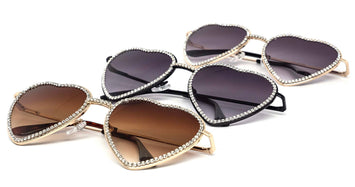 Rhinestone Heart Sunglasses