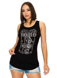 Black Bling Rhinestone Rodeo Tank Top