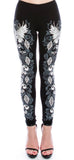 Vocal Black Fleur De Lis Leggings with rhinestones