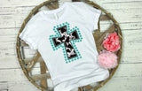 Bella Canvas Cow Print Cross Tee