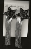 Rhinestone Star With Fringe Earrings