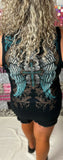 VocalTank with Rhinestones cross & wings