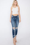 High Rise Distressed Skinny Ankle Jeans