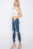 High Rise Distressed Skinny Ankle Jeans