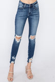 High Rise Distressed Skinny Ankle Jeans