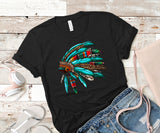 Black Indian Head Dress Tee