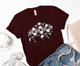 Burgundy Bella Canvas Aztec Buffalo Tee