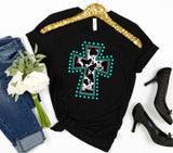 Bella Canvas Cow Print Cross Tee