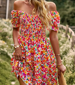 Floral Off Shoulder Dress