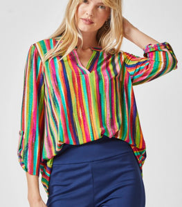 Dear Scarlet Striped Colors Gabby Top