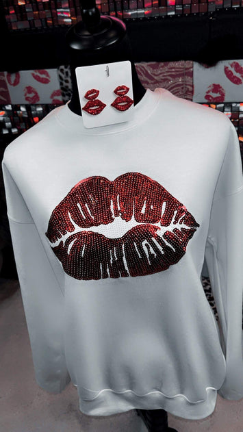 Real Sequin Lips Sweatshirt