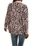 Leopard Button Down Shacket With Pockets