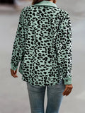 Leopard Button Down Shacket With Pockets