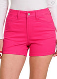 Zenana Hot Pink High Rise Jean Shorts