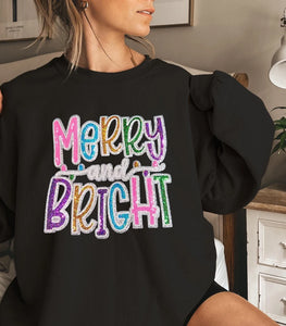 Merry & Bright Sweatshirt (Real Sequin)