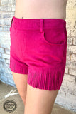 NASHVILLE BABE FRINGE SHORTS PINK