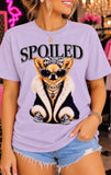 Spoiled Chihuahua women's rhinestone graphic tee on Dusty Lavender Bella Canvas - Pink Ostrich Boutique