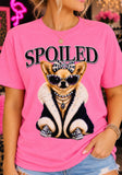 Spoiled Chihuahua women's rhinestone graphic tee on Neon Pink Bella Canvas - Pink Ostrich Boutique